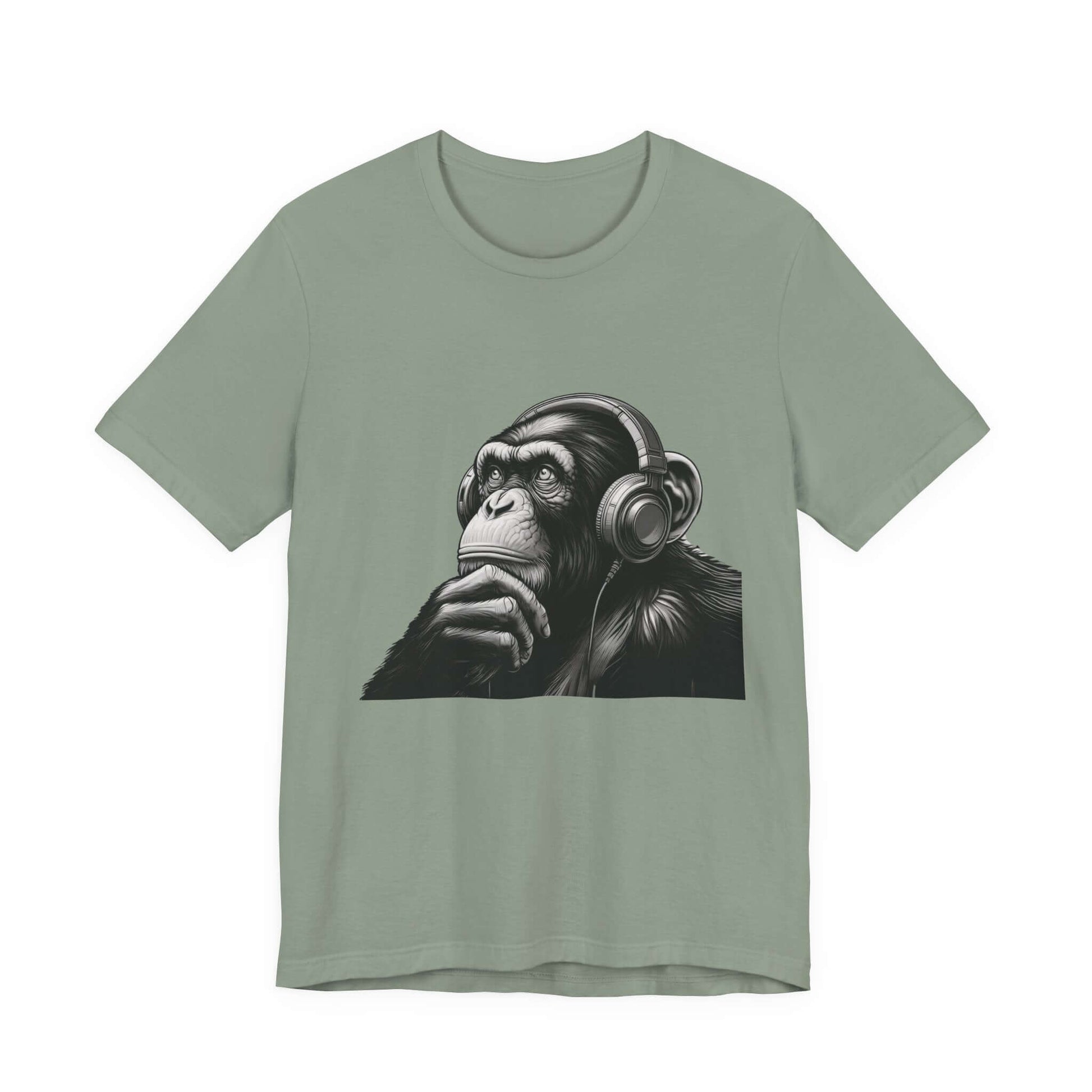Chimpanzee Wearing Headphones Shirt, Pop Art Fans, Music Lover Shirt - PopCultureByDesign36
