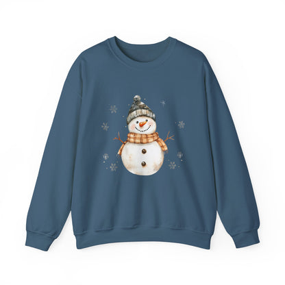 Snowman Crewneck Sweatshirt, Winter Holiday Jumper, Christmas Snowman Sweater, Festive Winter Apparel, Cute Winter Pullover