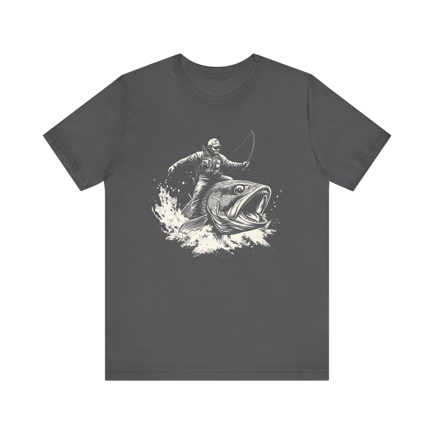 Funny Fisherman Riding a Trout T-Shirt, Fishing Tee, Wild Western Shirt - PopCultureByDesign36