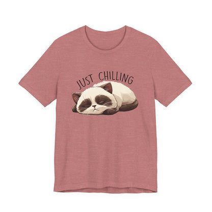 Just Chilling, Lazy Cat Shirt, Cute Cat Shirt, Cat Lover Gift, Funny Cat Shirt - PopCultureByDesign36