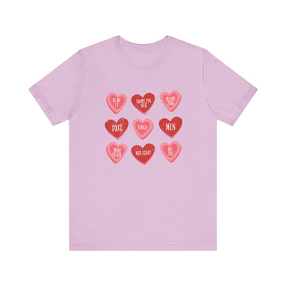 Candy Heart Shirt, Valentine's Day Gift, Conversation Hearts Shirt - PopCultureByDesign36