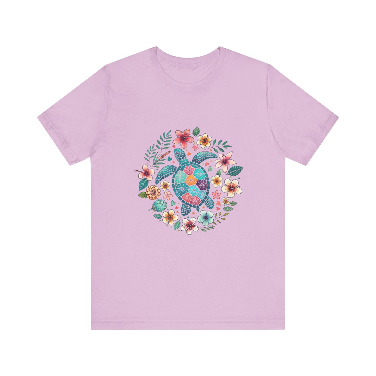 Turtle Ocean Sun T-Shirt, Floral Turtle Shirt, Boho Beach Tshirt - PopCultureByDesign36