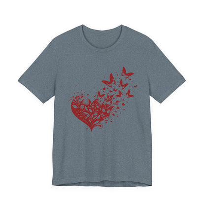 Butterfly Heart Valentines Day Shirt, Butterfly Valentine Tee, Cute Heart T-Shirt - PopCultureByDesign36