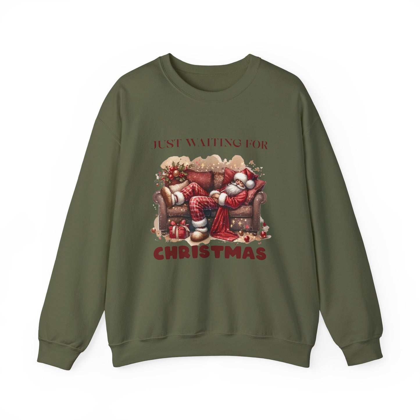 Just Waiting For Christmas Sweatshirt,Santa Clause Shirt ,Funny Christmas Shirt - PopCultureByDesign36
