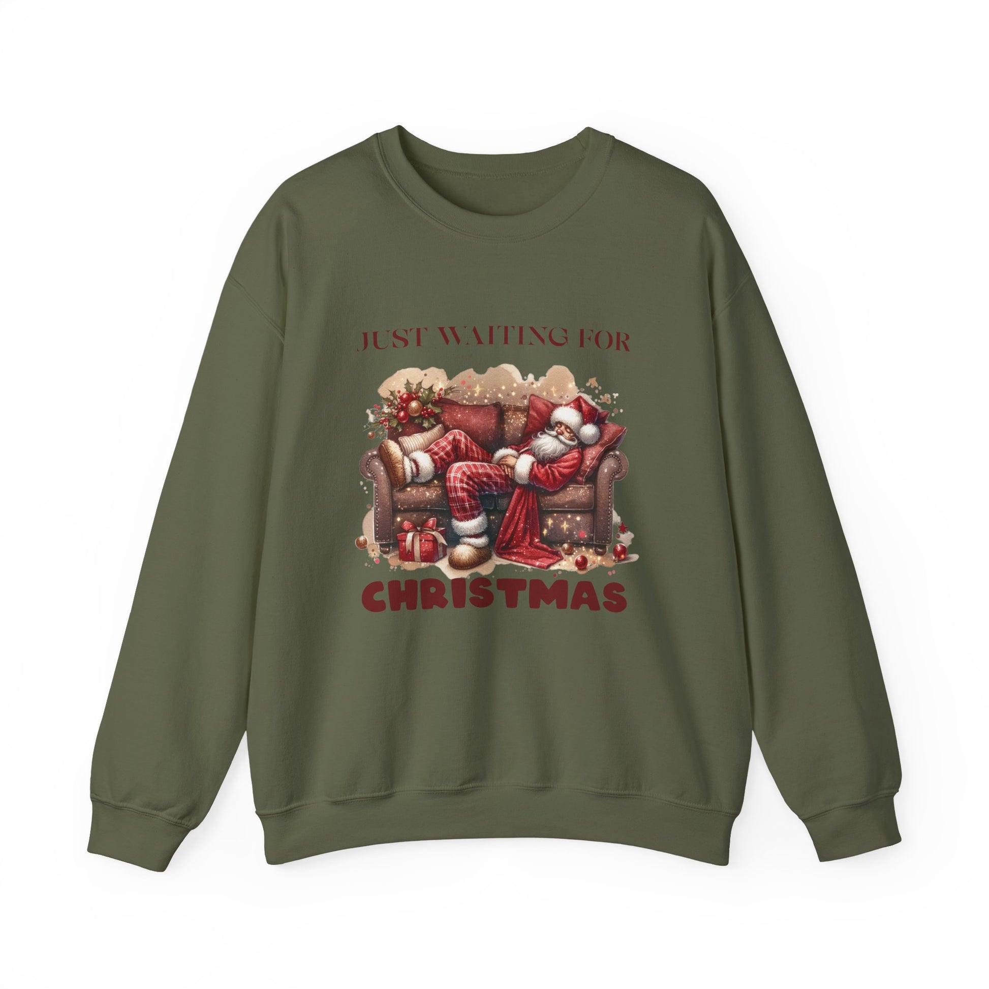 Just Waiting For Christmas Sweatshirt,Santa Clause Shirt ,Funny Christmas Shirt - PopCultureByDesign36