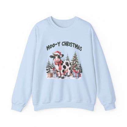 Moo-Y Christmas, Cute Cow Christmas sweatshirt, Country Farm Christmas Sweatshirt - PopCultureByDesign36