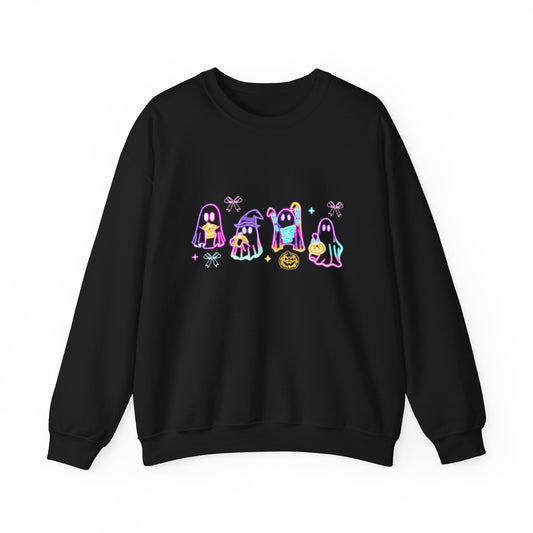 Ghost Neon Color Halloween Sweatshirt, Halloween Party Sweater - PopCultureByDesign36