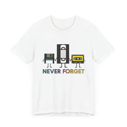 Retro VHS & Cassette Tape Unisex Tee, Vintage Never Forget T-Shirt - PopCultureByDesign36