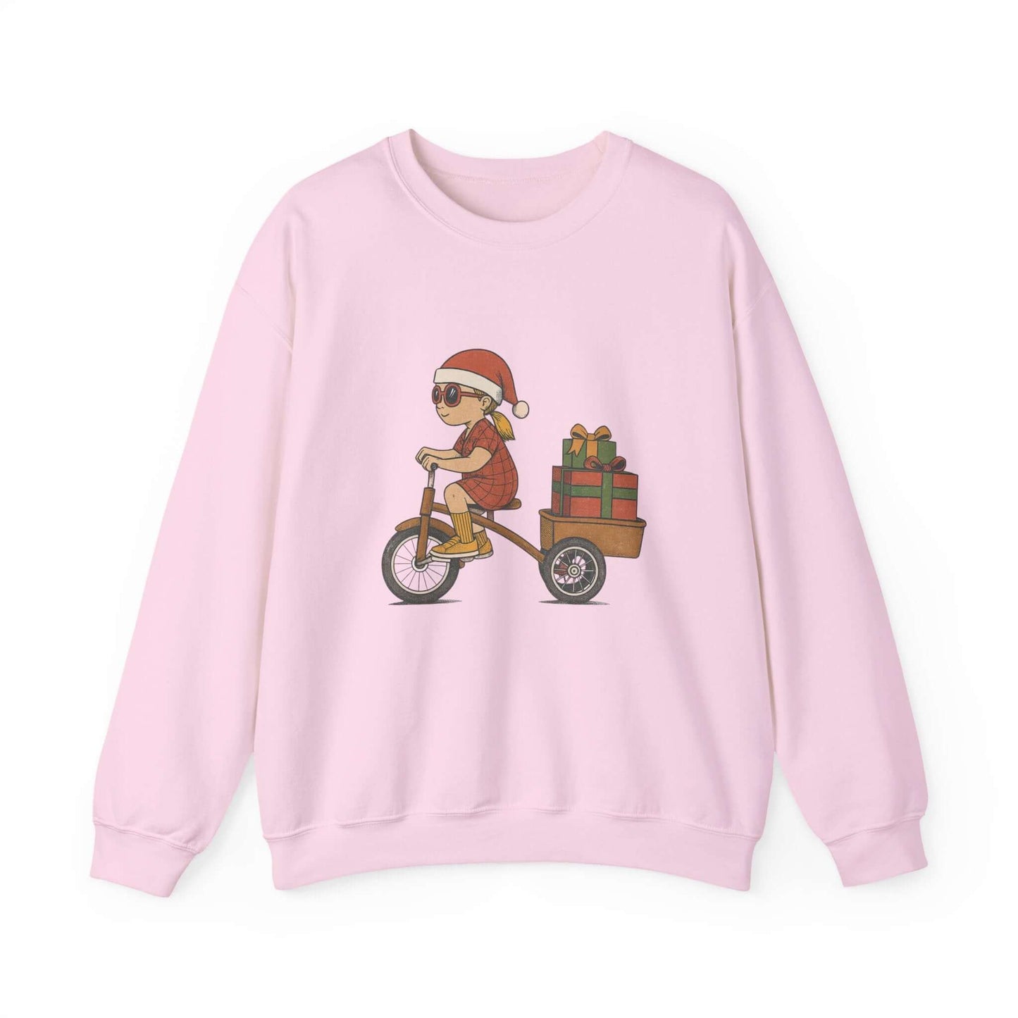 Christmas Bike Ride Sweatshirt, Santa Hat Daughter Gift