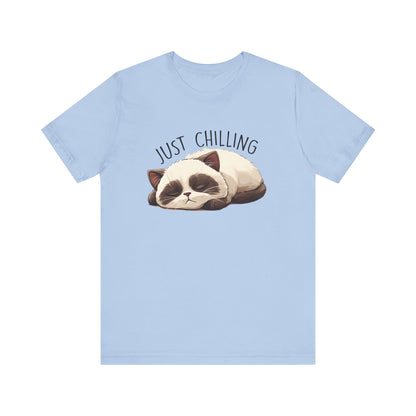 Just Chilling, Lazy Cat Shirt, Cute Cat Shirt, Cat Lover Gift, Funny Cat Shirt - PopCultureByDesign36