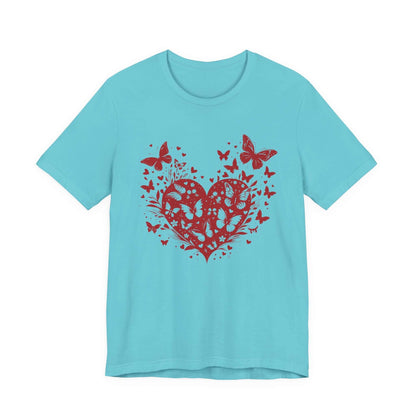 Butterfly Heart Valentines Day Shirt, Butterfly Valentine Tee, Cute Heart T-Shirt - PopCultureByDesign36