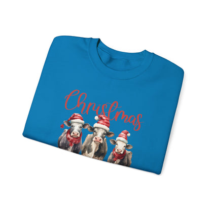 Christmas In The Barn, Cute Cow Christmas shirt, Country Farm Christmas Sweatshirt - PopCultureByDesign36
