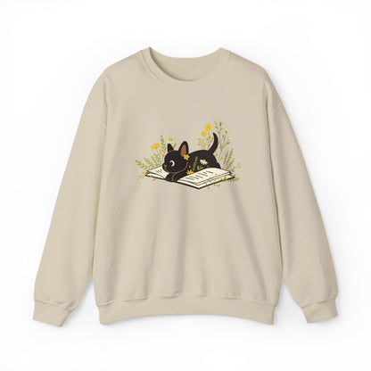 Vintage Boho French Bulldog Puppy Reading Sweatshirt