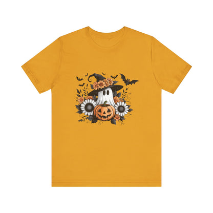 Funny Ghost Pumpkin Shirt, Boho Ghost Shirt, Soft floral ghost - PopCultureByDesign36