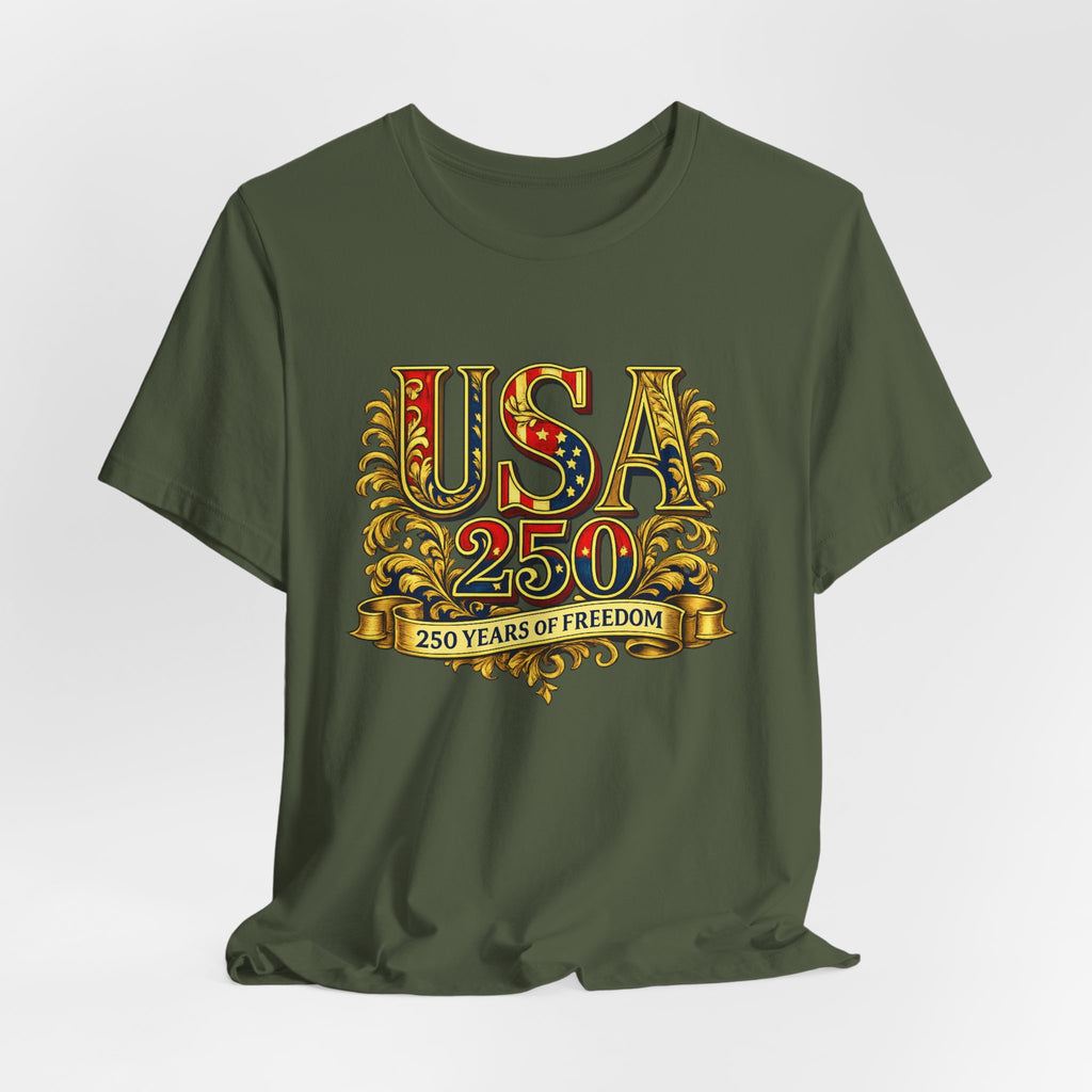 Retro 250 Years USA Freedom T-Shirt | Patriotic Americana Independence Anniversary by Printify
