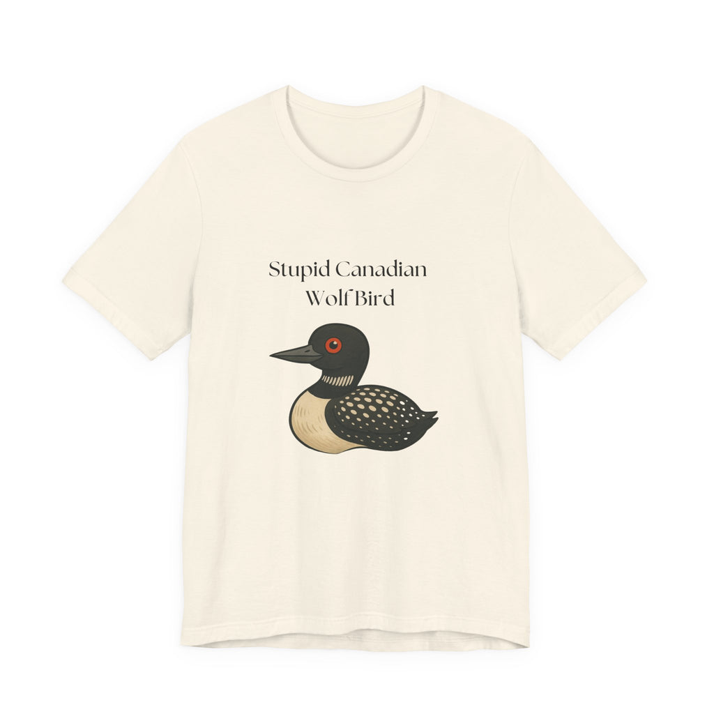 Funny Hockey Shirt — "Stupid Canadian Wolf Bird" Tee by PopCultureByDesign36