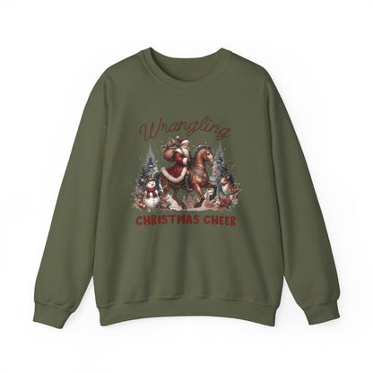 Wrangling Christmas, Cowboy Santa Sweatshirt, Howdy Country Christmas - PopCultureByDesign36