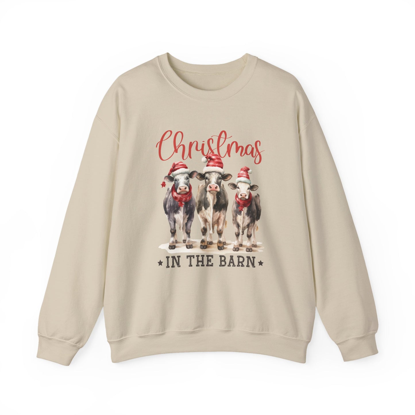 Christmas In The Barn, Cute Cow Christmas shirt, Country Farm Christmas Sweatshirt - PopCultureByDesign36