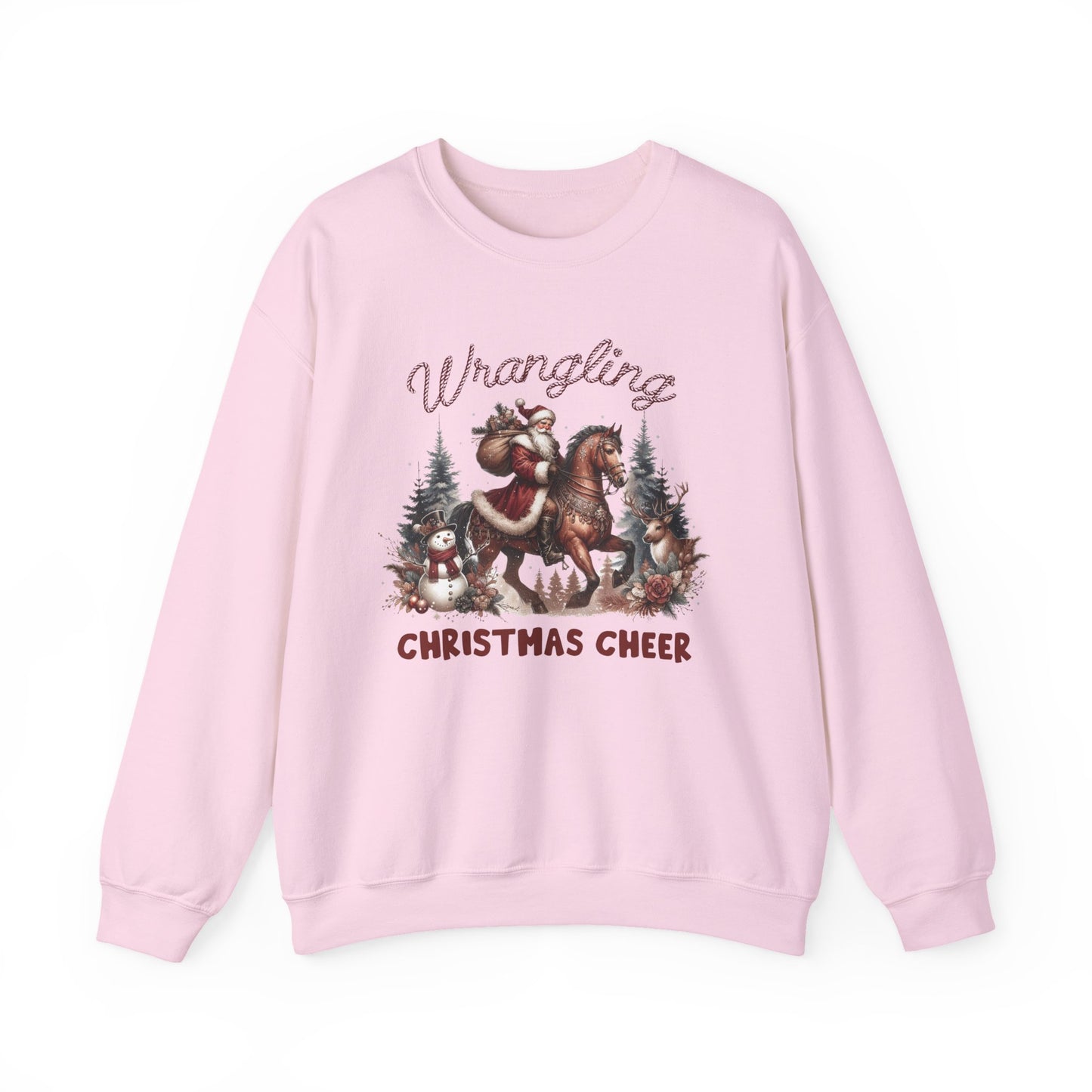 Wrangling Christmas, Cowboy Santa Sweatshirt, Howdy Country Christmas - PopCultureByDesign36
