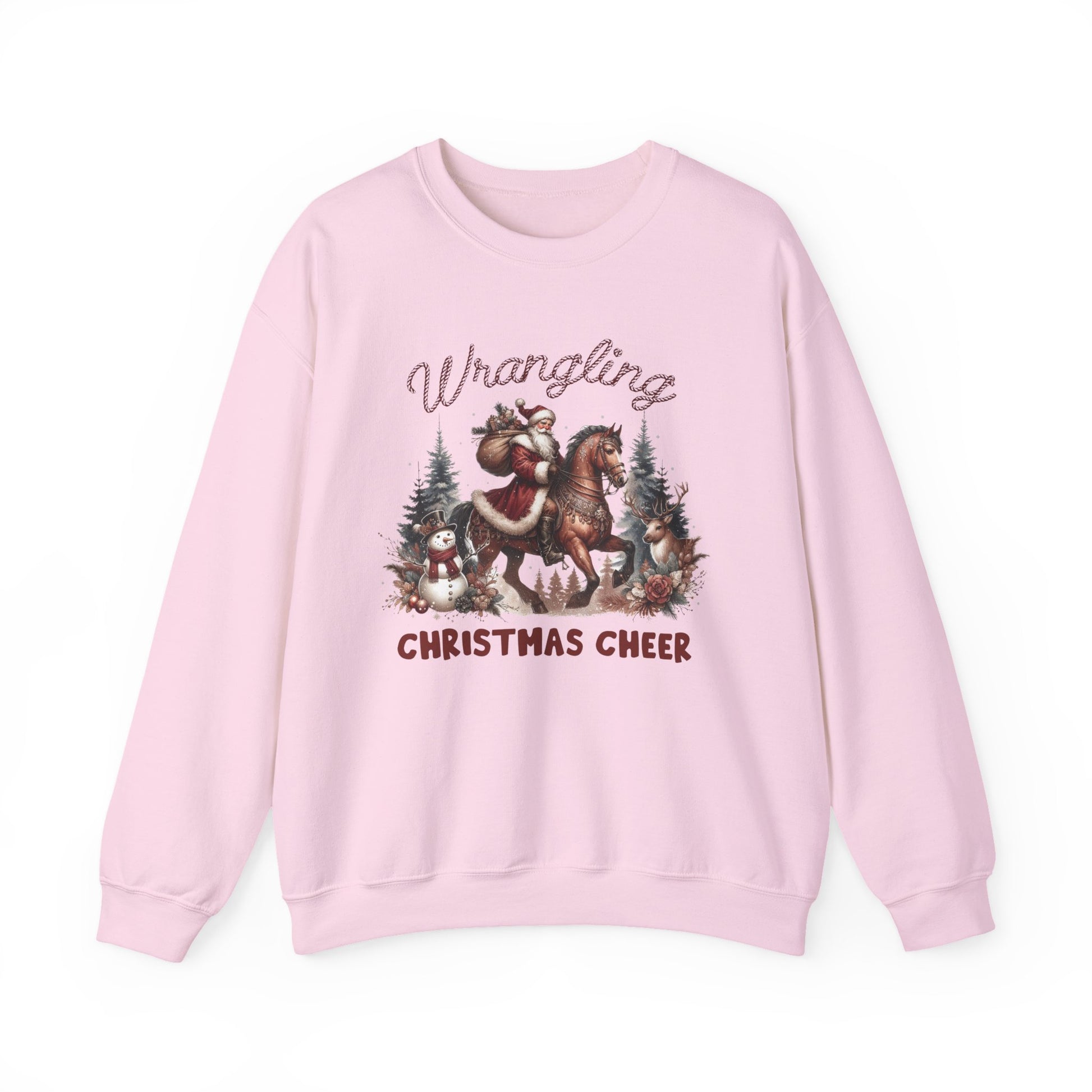 Wrangling Christmas, Cowboy Santa Sweatshirt, Howdy Country Christmas - PopCultureByDesign36