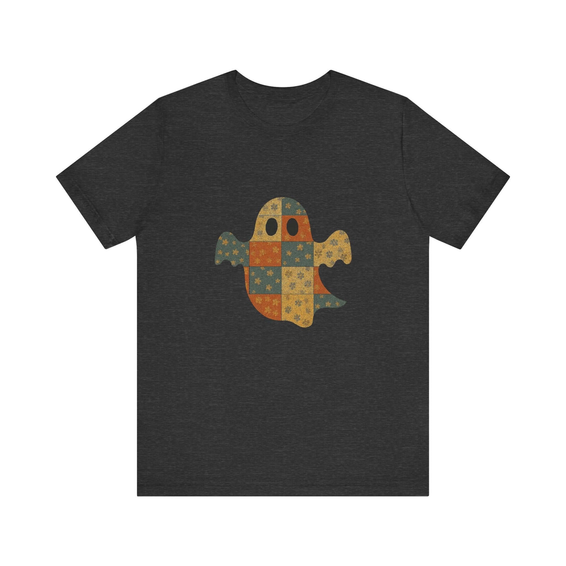 Patchwork Ghost Tee, Ghost Patchwork Halloween Shirt, Boho Ghost Shirt - PopCultureByDesign36