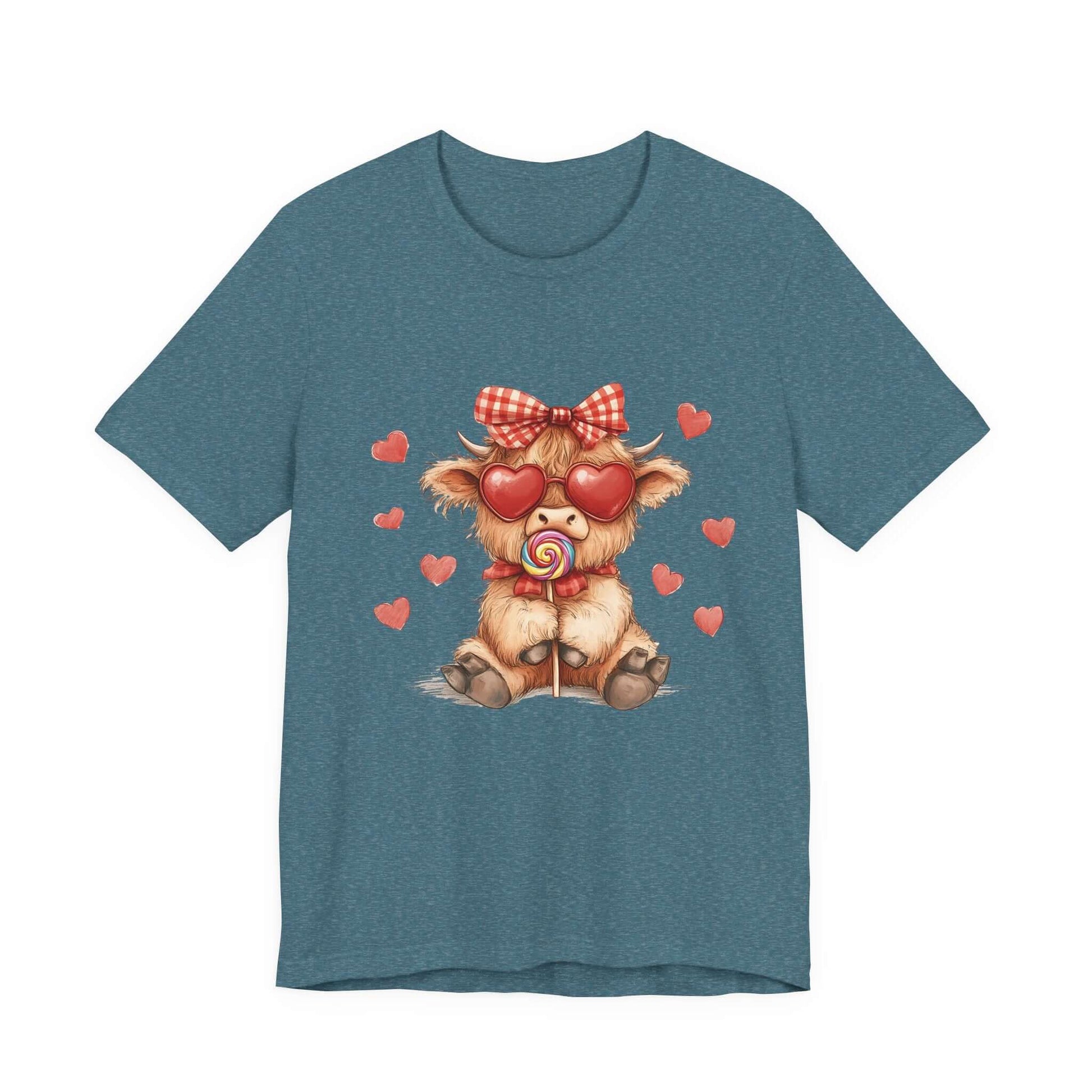 Valentines Highland Cow Shirt, Highland Cow Valentines Shirt, Cow Lover - PopCultureByDesign36