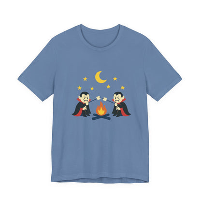 Camping Dracula Tee, Halloween Shirt, Spooky Camping Top - PopCultureByDesign36