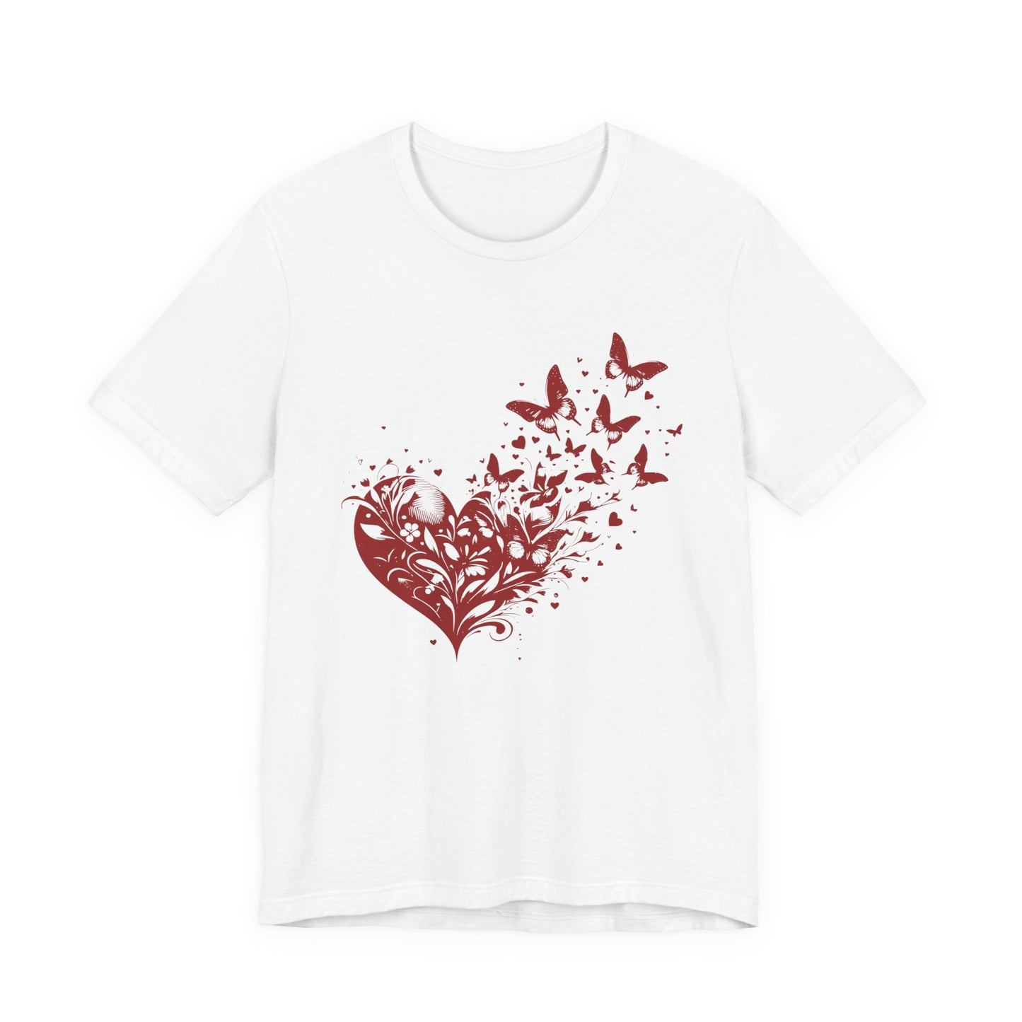 Butterfly Heart Valentines Day Shirt, Butterfly Valentine Tee, Cute Heart T-Shirt - PopCultureByDesign36