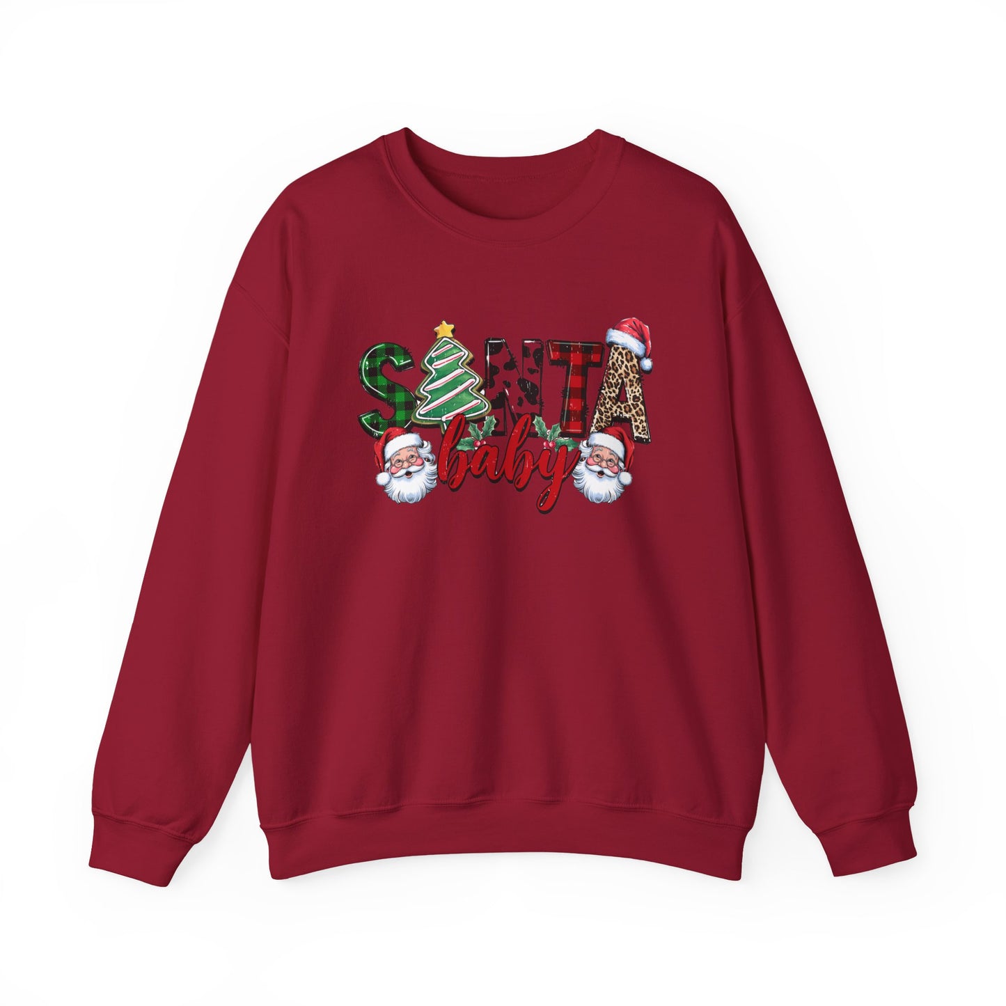 Santa Baby Sweatshirt, Merry Christmas Sweater, Retro Santa Sweatshirt - PopCultureByDesign36