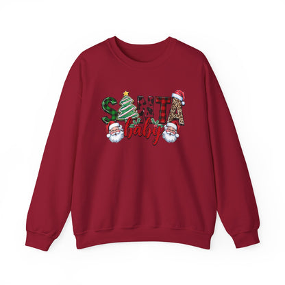 Santa Baby Sweatshirt, Merry Christmas Sweater, Retro Santa Sweatshirt - PopCultureByDesign36