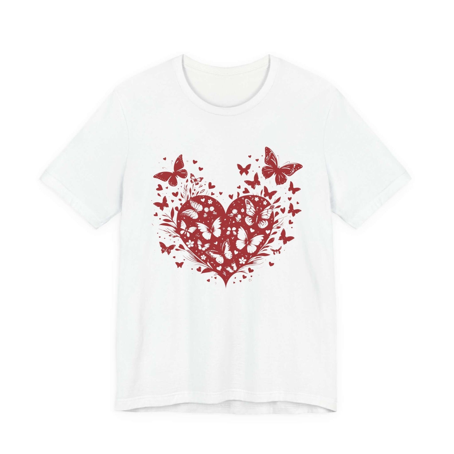 Butterfly Heart Valentines Day Shirt, Butterfly Valentine Tee, Cute Heart T-Shirt - PopCultureByDesign36