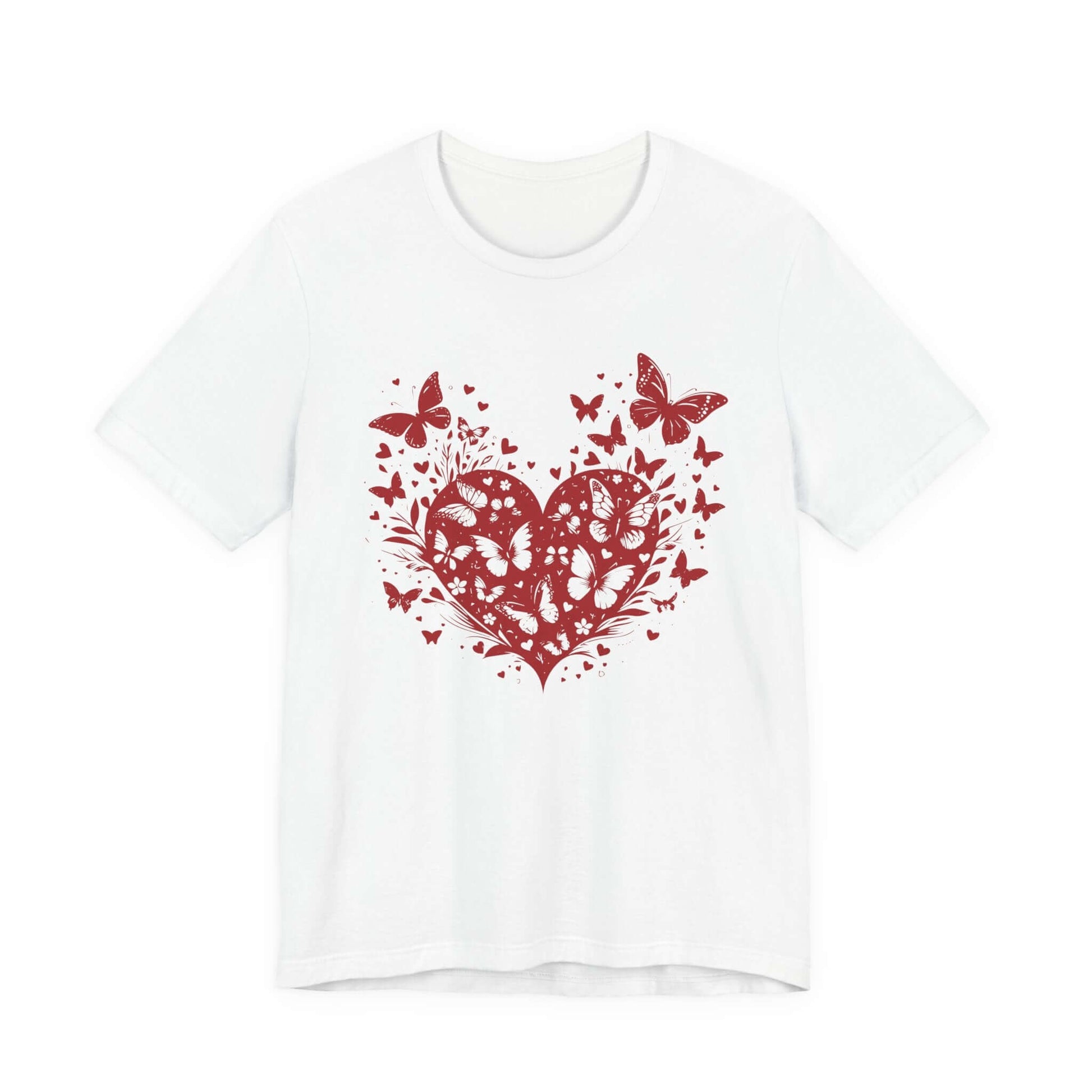 Butterfly Heart Valentines Day Shirt, Butterfly Valentine Tee, Cute Heart T-Shirt - PopCultureByDesign36