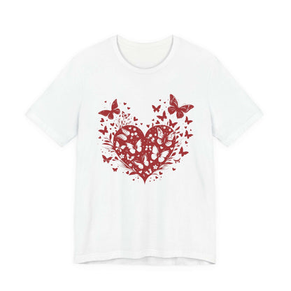 Butterfly Heart Valentines Day Shirt, Butterfly Valentine Tee, Cute Heart T-Shirt - PopCultureByDesign36
