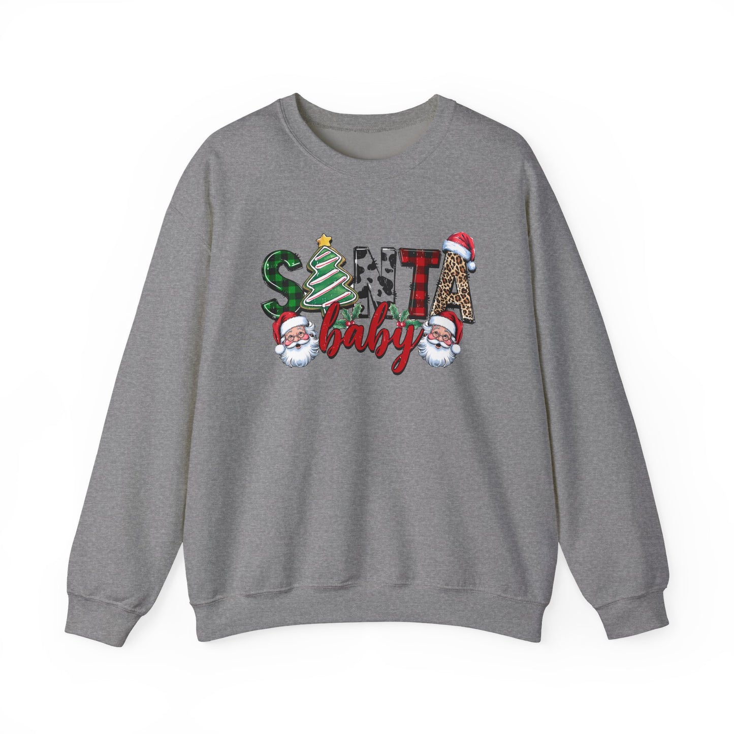 Santa Baby Sweatshirt, Merry Christmas Sweater, Retro Santa Sweatshirt - PopCultureByDesign36