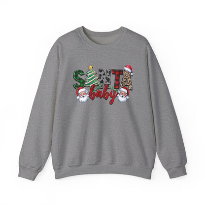 Santa Baby Sweatshirt, Merry Christmas Sweater, Retro Santa Sweatshirt - PopCultureByDesign36