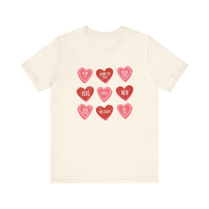 Candy Heart Shirt, Valentine's Day Gift, Conversation Hearts Shirt - PopCultureByDesign36
