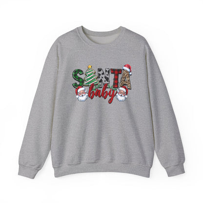 Santa Baby Sweatshirt, Merry Christmas Sweater, Retro Santa Sweatshirt - PopCultureByDesign36