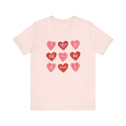 Candy Heart Shirt, Valentine's Day Gift, Conversation Hearts Shirt - PopCultureByDesign36