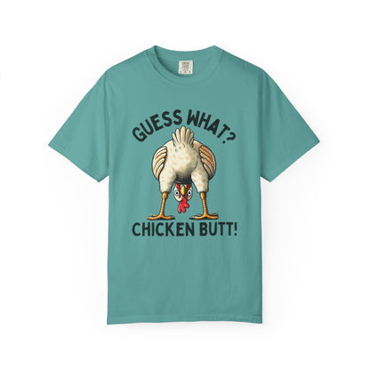 Funny Guess What Chicken Butt Humorous Chicken Lover Tee, Dad Joke Shirt - PopCultureByDesign36
