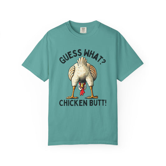 Funny Guess What Chicken Butt Humorous Chicken Lover Tee, Dad Joke Shirt - PopCultureByDesign36