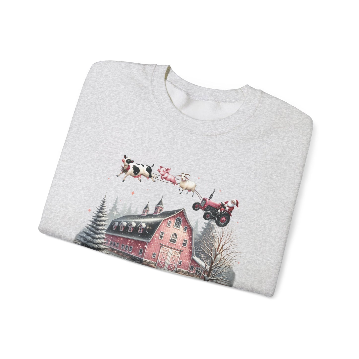 Christmas on the Farm Sweatshirt, Santa Tractor Farmhouse Tee - PopCultureByDesign36