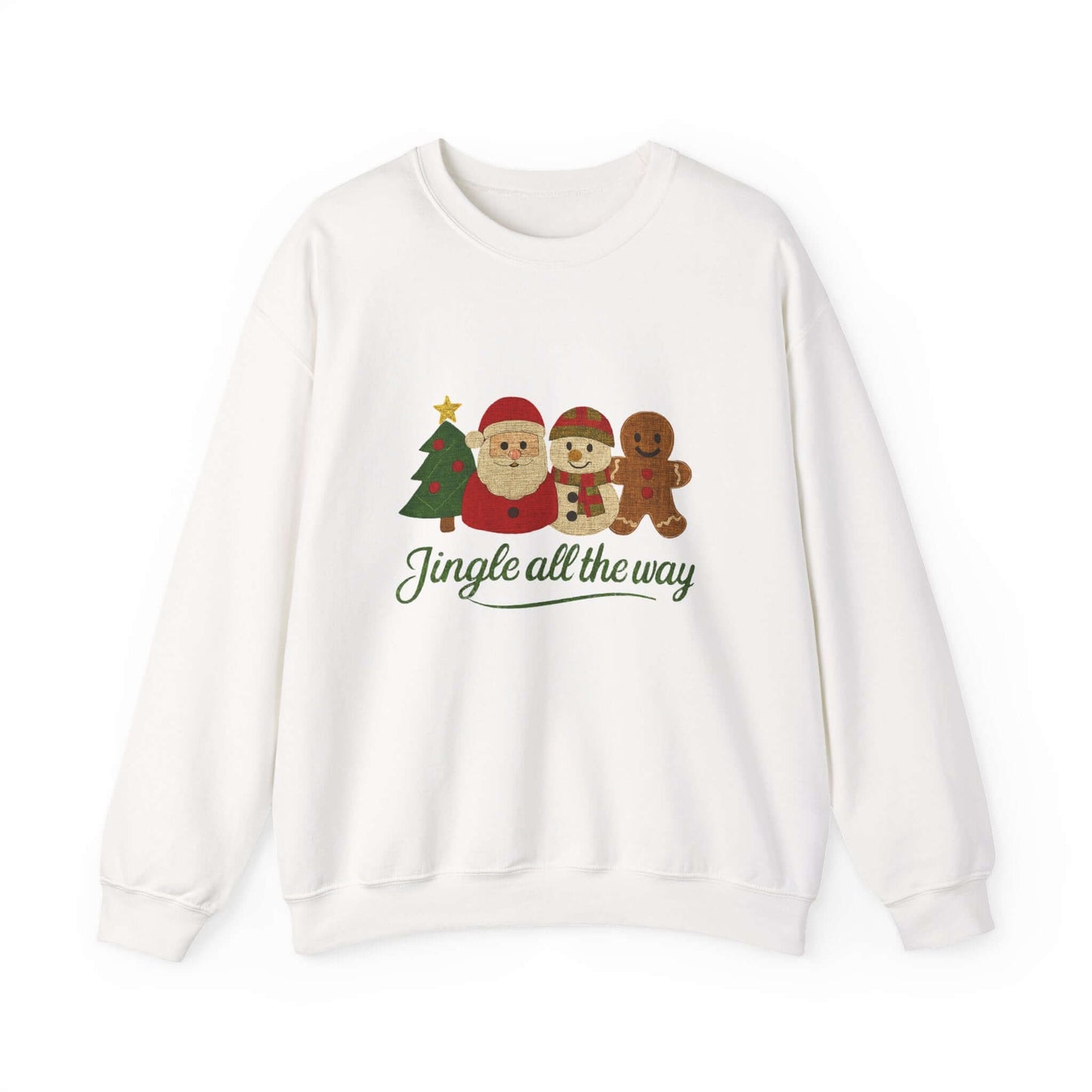 Christmas Jingle All the Way Sweatshirt, Santa Snowman Gingerbread Sweatshirt - PopCultureByDesign36