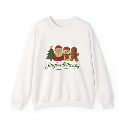 Christmas Jingle All the Way Sweatshirt, Santa Snowman Gingerbread Sweatshirt - PopCultureByDesign36