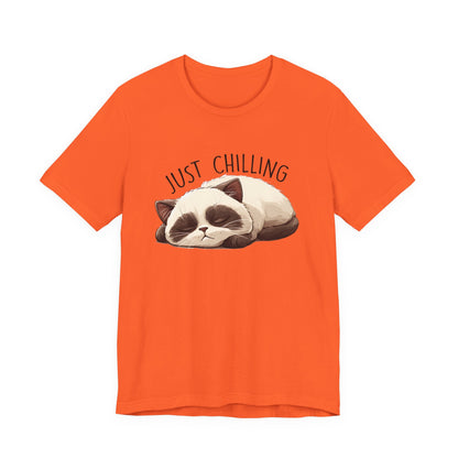 Just Chilling, Lazy Cat Shirt, Cute Cat Shirt, Cat Lover Gift, Funny Cat Shirt - PopCultureByDesign36