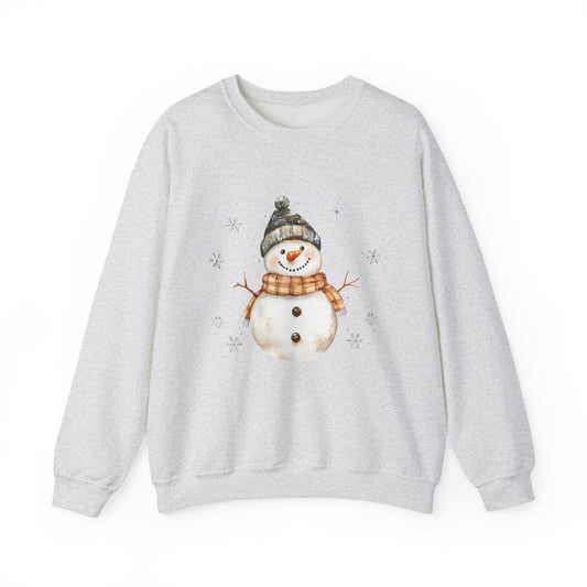 Snowman Crewneck Sweatshirt, Winter Holiday Jumper, Christmas Snowman Sweater, Festive Winter Apparel, Cute Winter Pullover