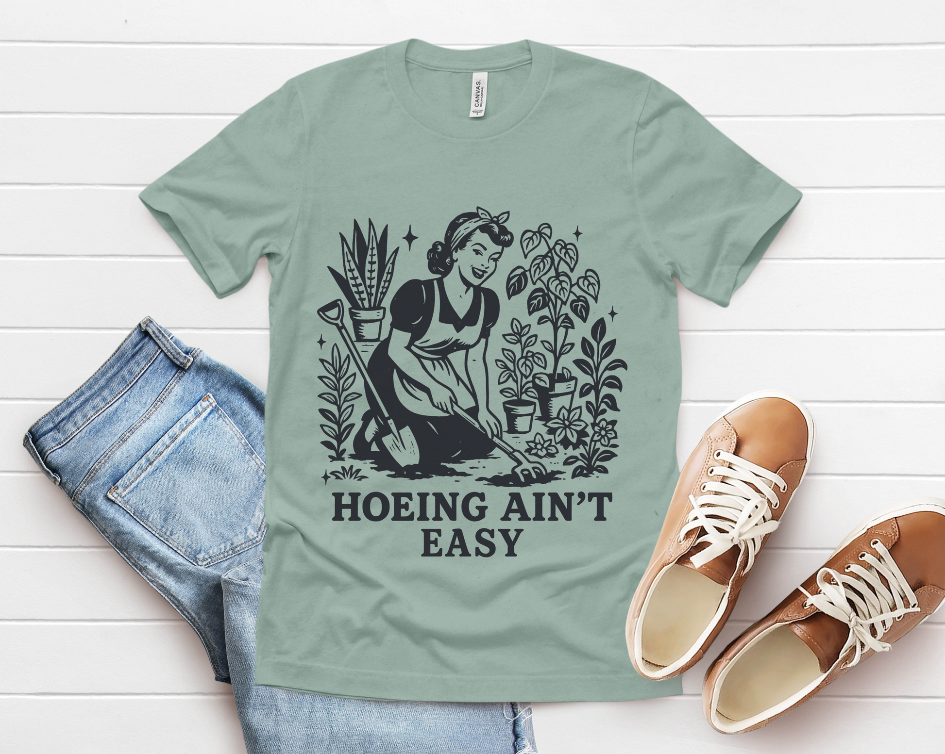Hoeing Aint Easy Shirt, Funny Gardening Shirt, Dirty Shirts, Hoe Garden - PopCultureByDesign36