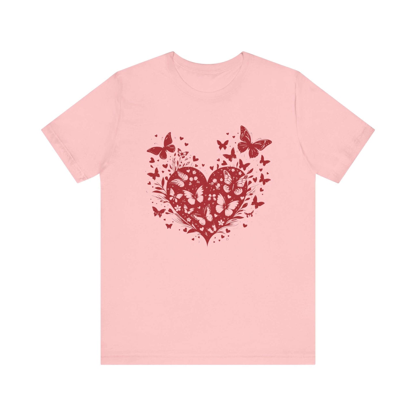 Butterfly Heart Valentines Day Shirt, Butterfly Valentine Tee, Cute Heart T-Shirt - PopCultureByDesign36