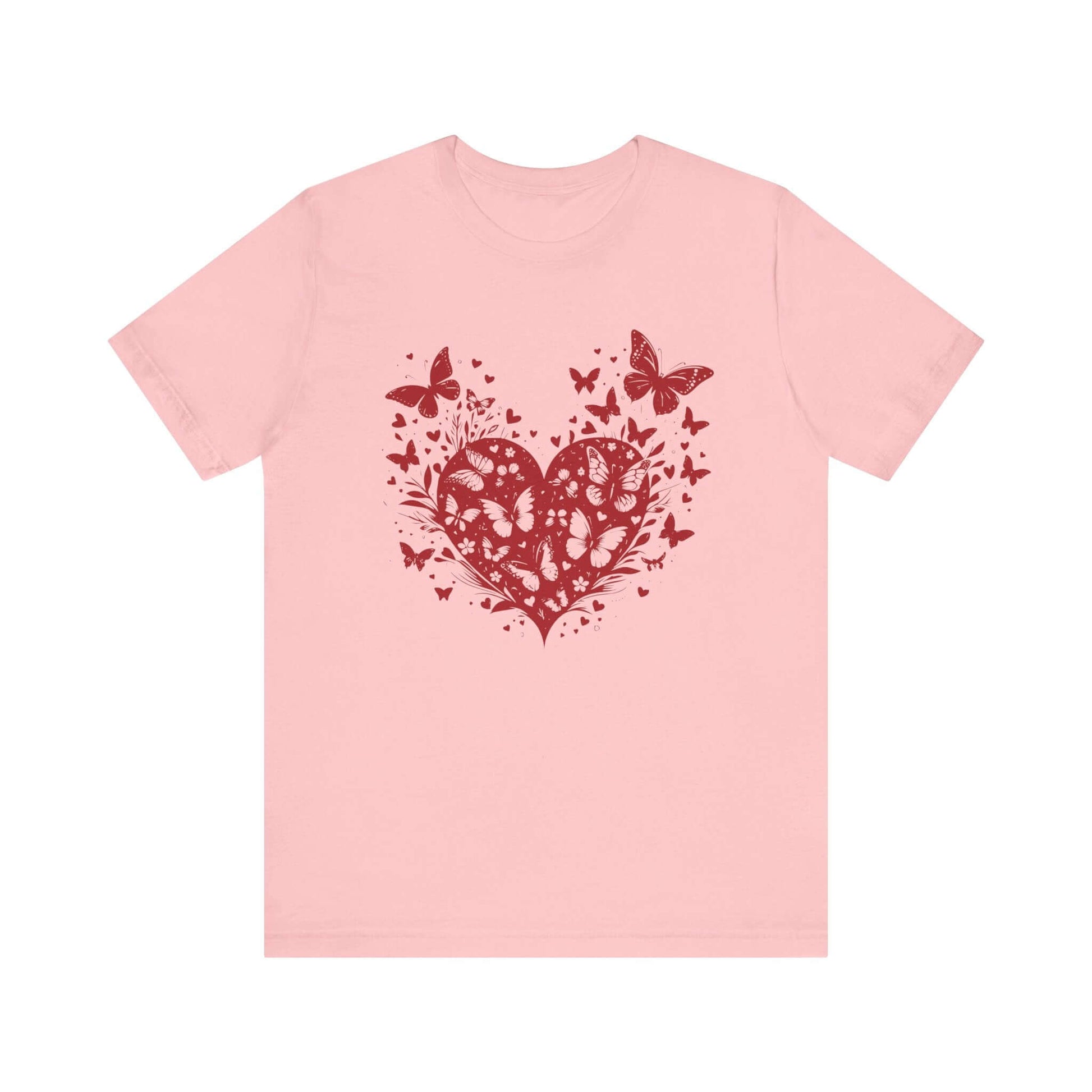 Butterfly Heart Valentines Day Shirt, Butterfly Valentine Tee, Cute Heart T-Shirt - PopCultureByDesign36