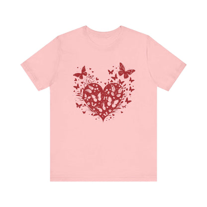 Butterfly Heart Valentines Day Shirt, Butterfly Valentine Tee, Cute Heart T-Shirt - PopCultureByDesign36