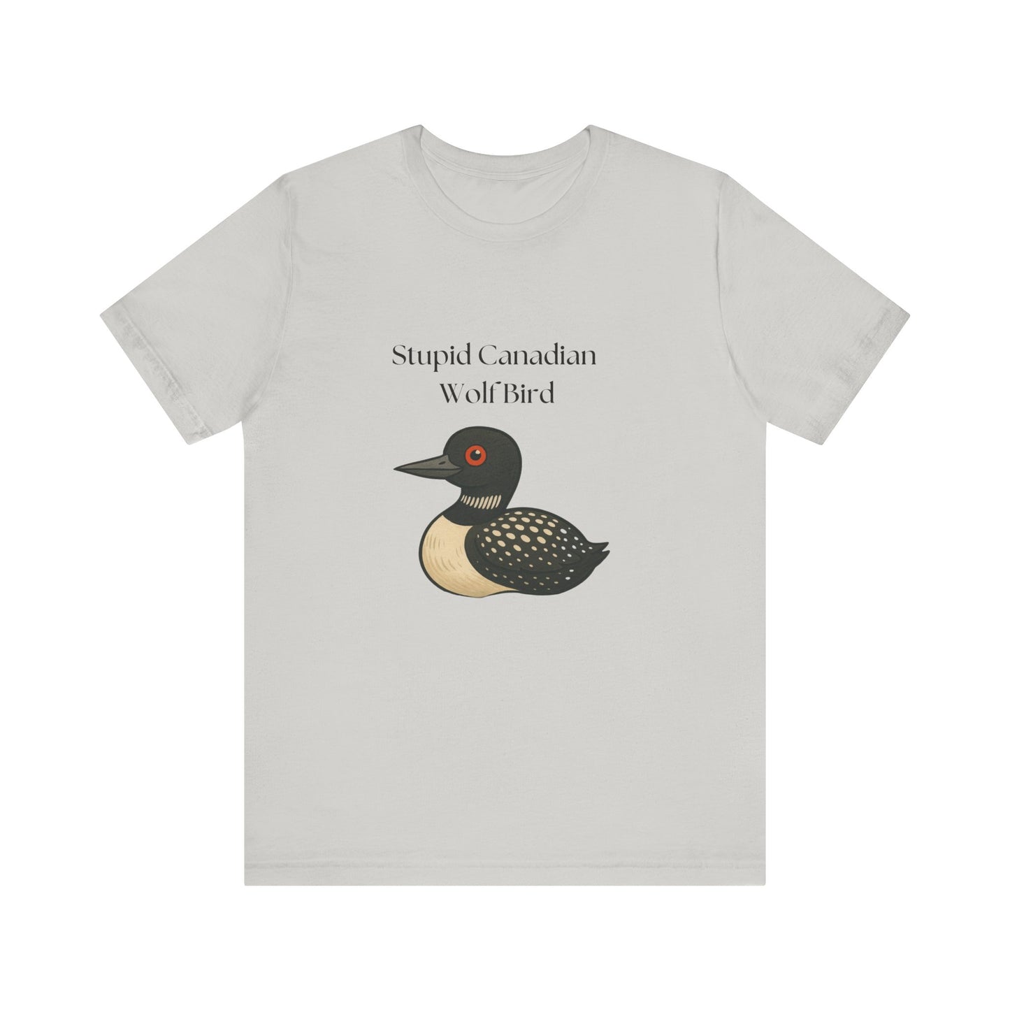 Funny Hockey Shirt — "Stupid Canadian Wolf Bird" Tee